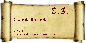 Drabek Bajnok névjegykártya